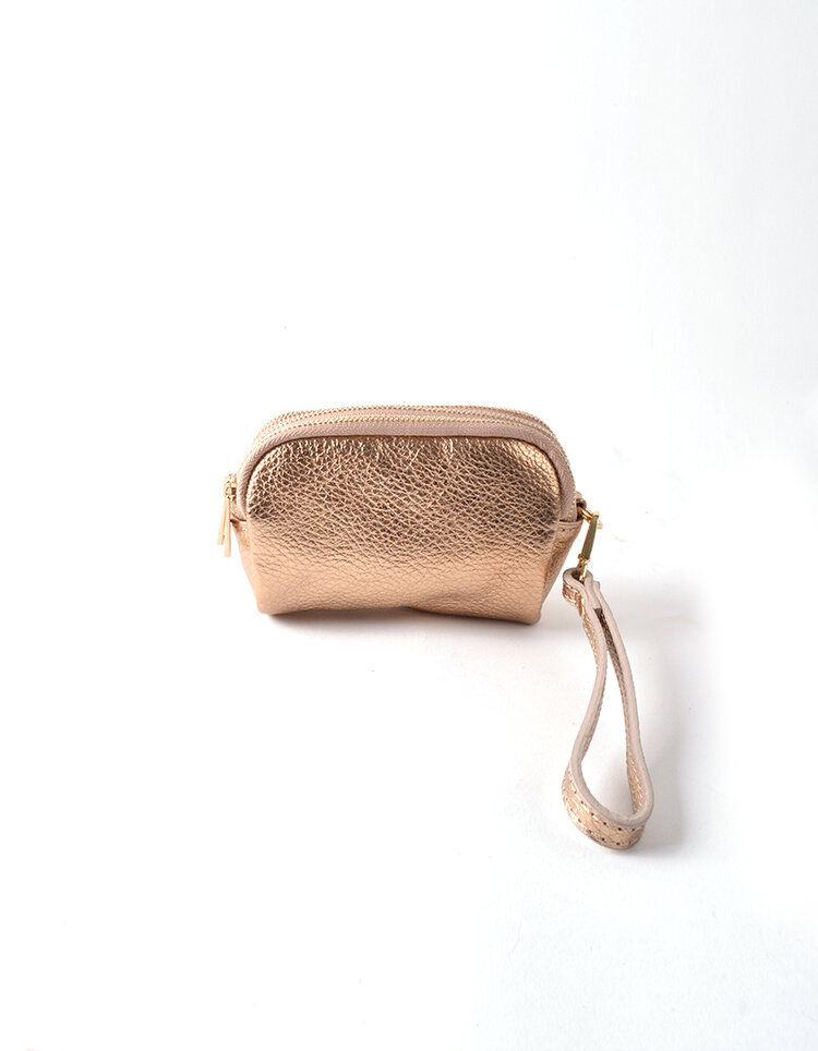 Lederen metallic portemonnee | 2316