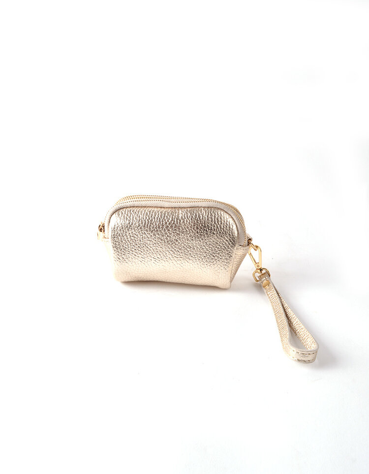 Lederen metallic portemonnee | 2316