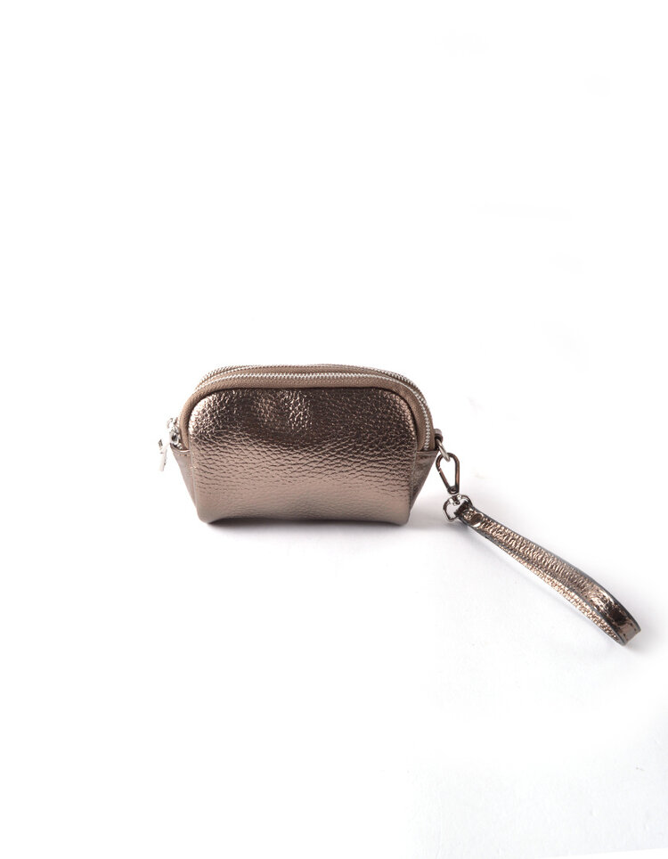 Lederen metallic portemonnee | 2316
