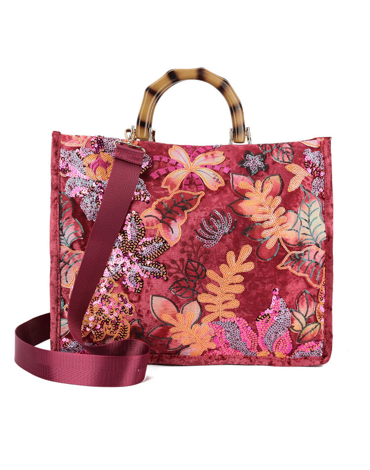 Kunstlederen pailletten handtas | 80138