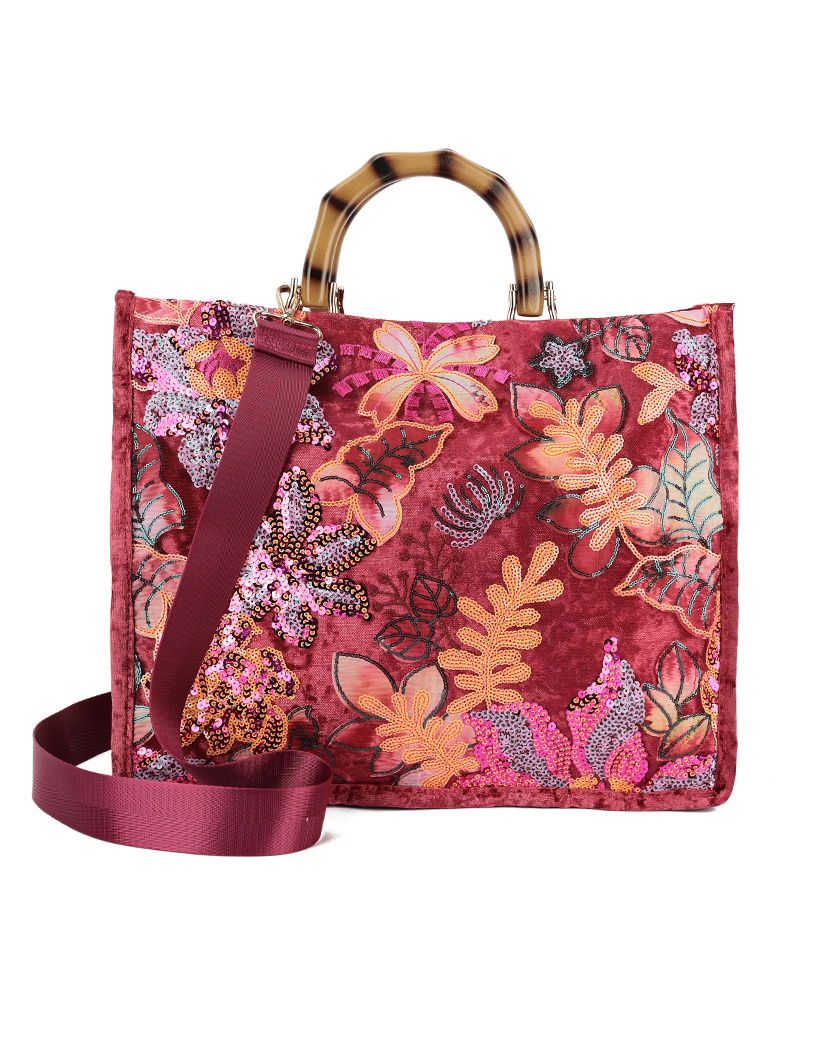 Kunstlederen pailletten handtas | 80138