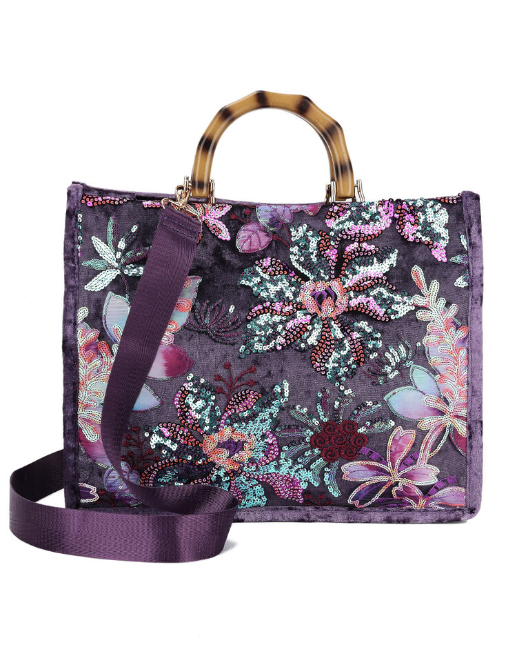 Kunstlederen pailletten handtas | 80138