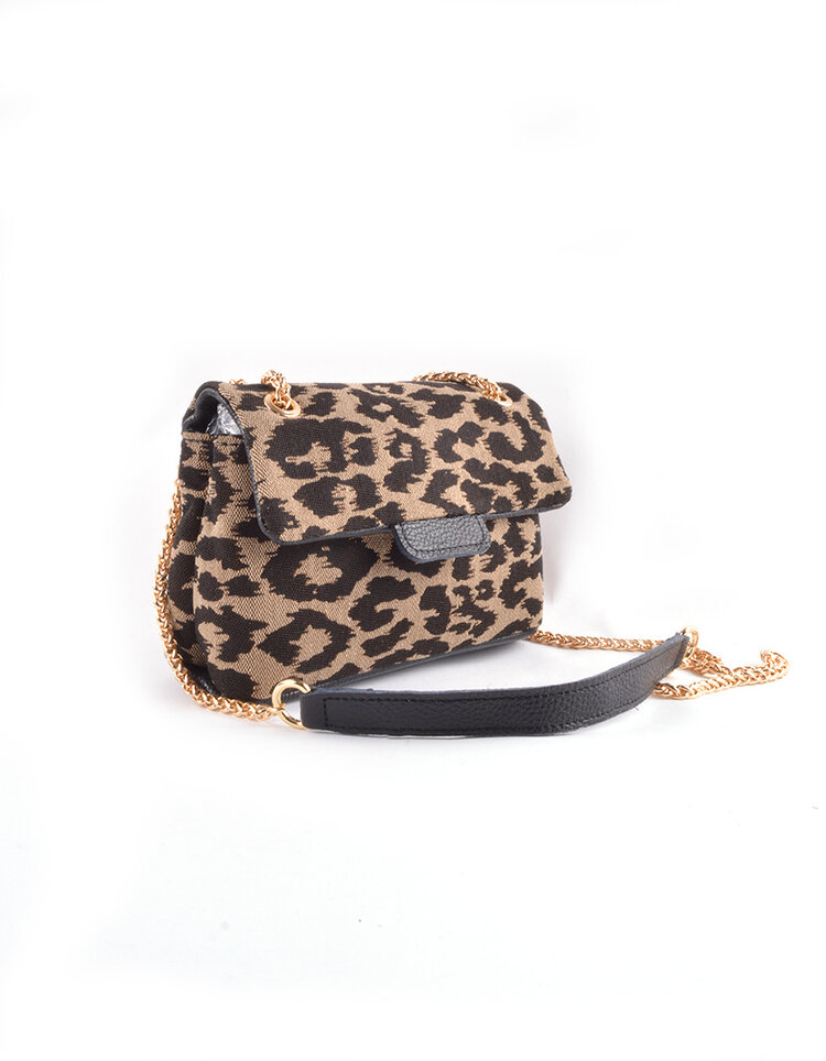 Lederen schoudertas cheetah | 552961