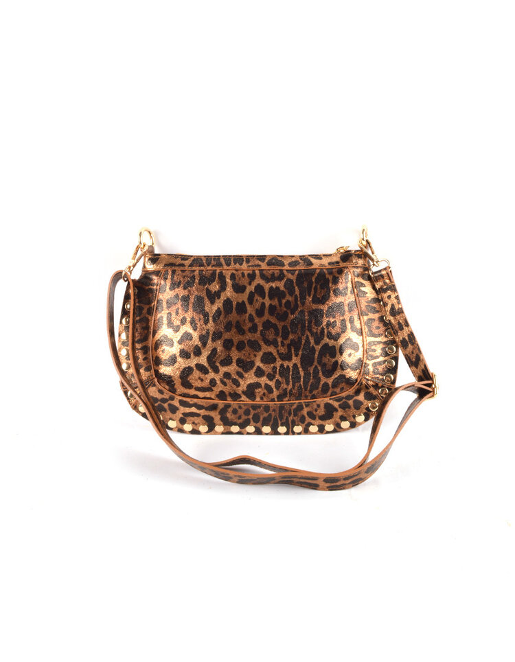 Leather panther shoulderbag | 552962
