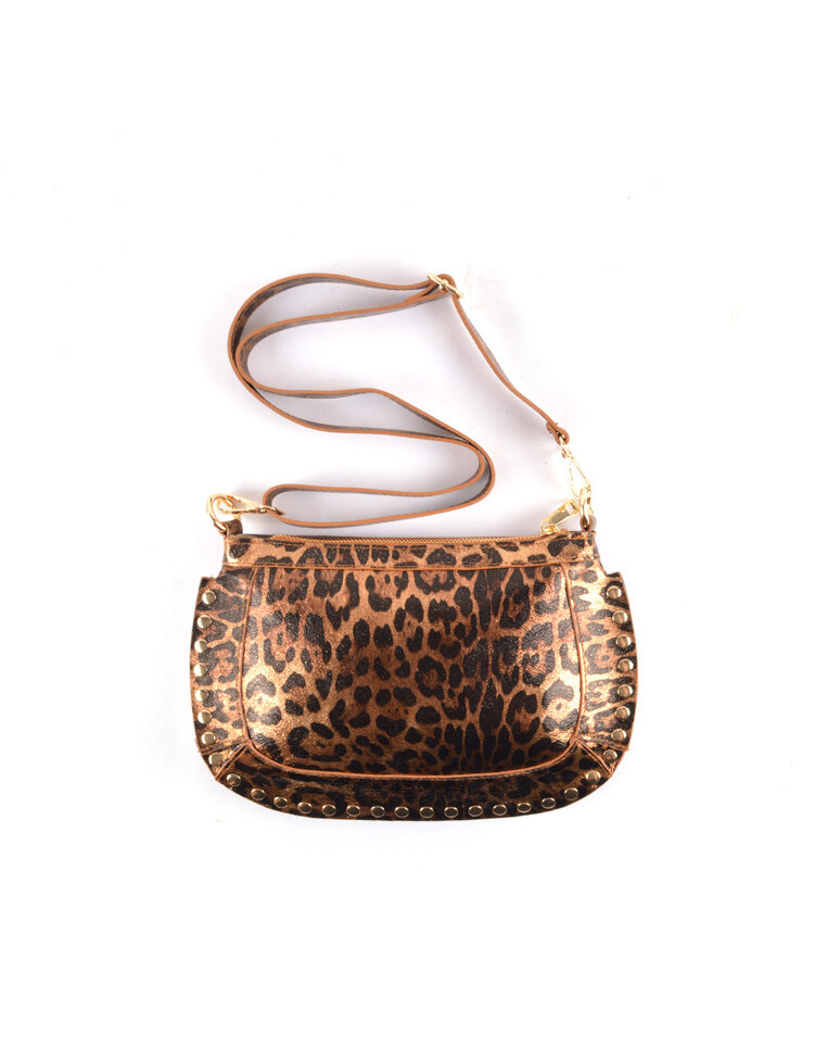 Leather panther shoulderbag | 552962