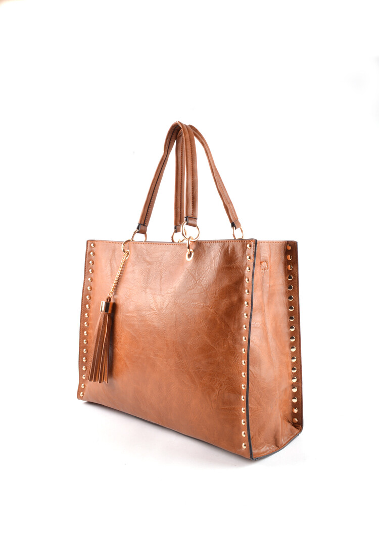 Kunstlederen handtas met binnentas | 30068