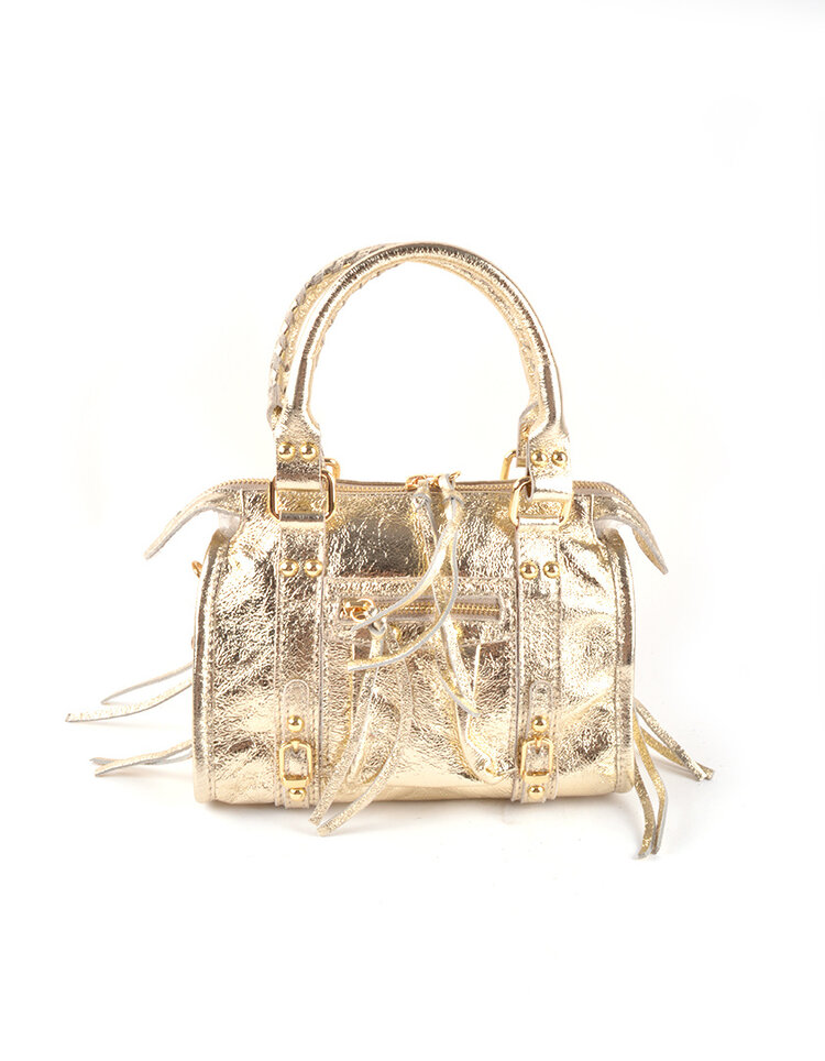 Lederen handtas | 552928 Metallic