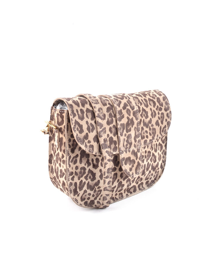 Nubuk-Schultertasche | Leopard | 552968
