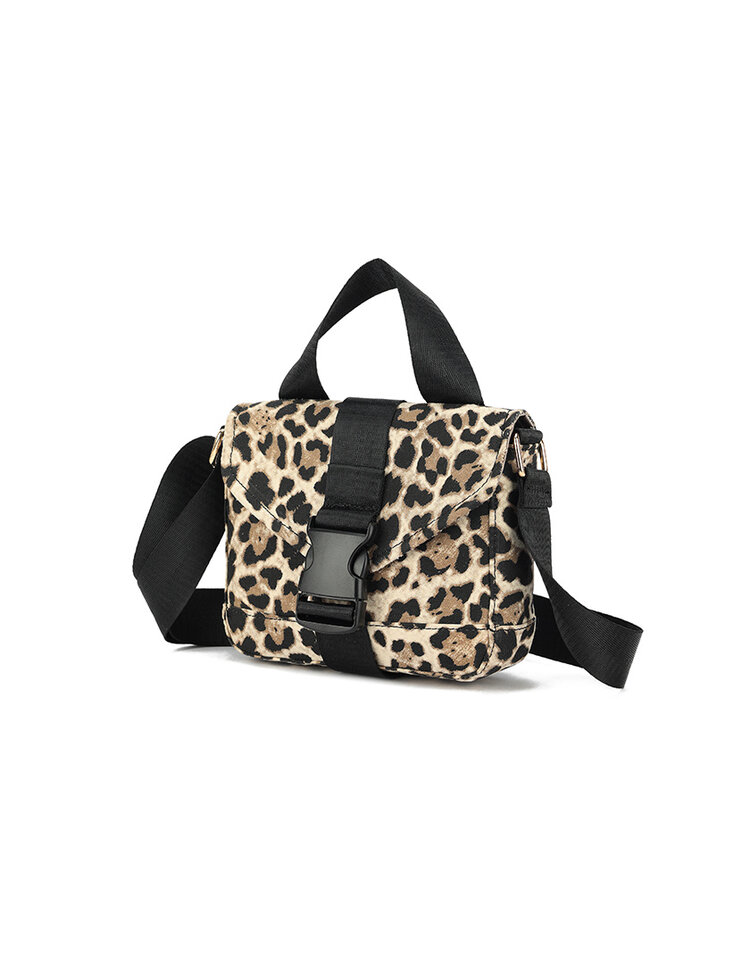 Kunstleder-Schultertasche | Leopard | 80153