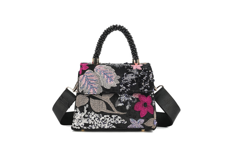 Kunstlederen pailletten handtas | 80139