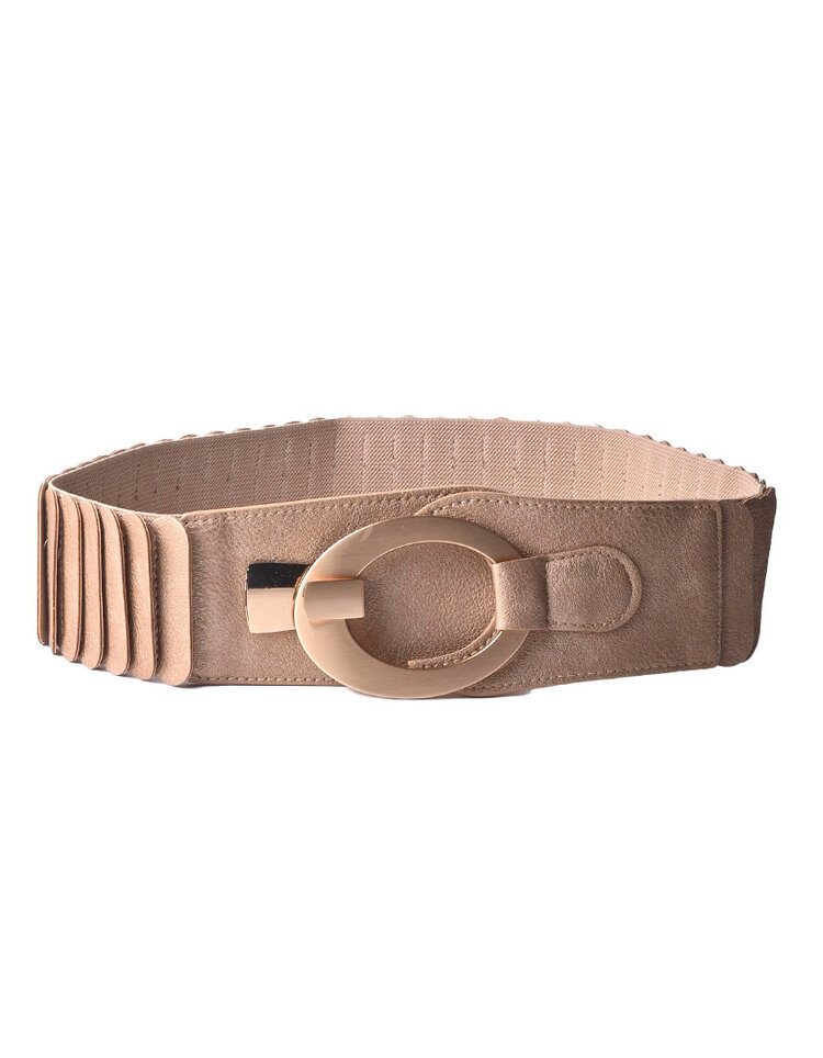 Giuliano Artificial Leather Belt - Buckle | Metallic Gold | 400097