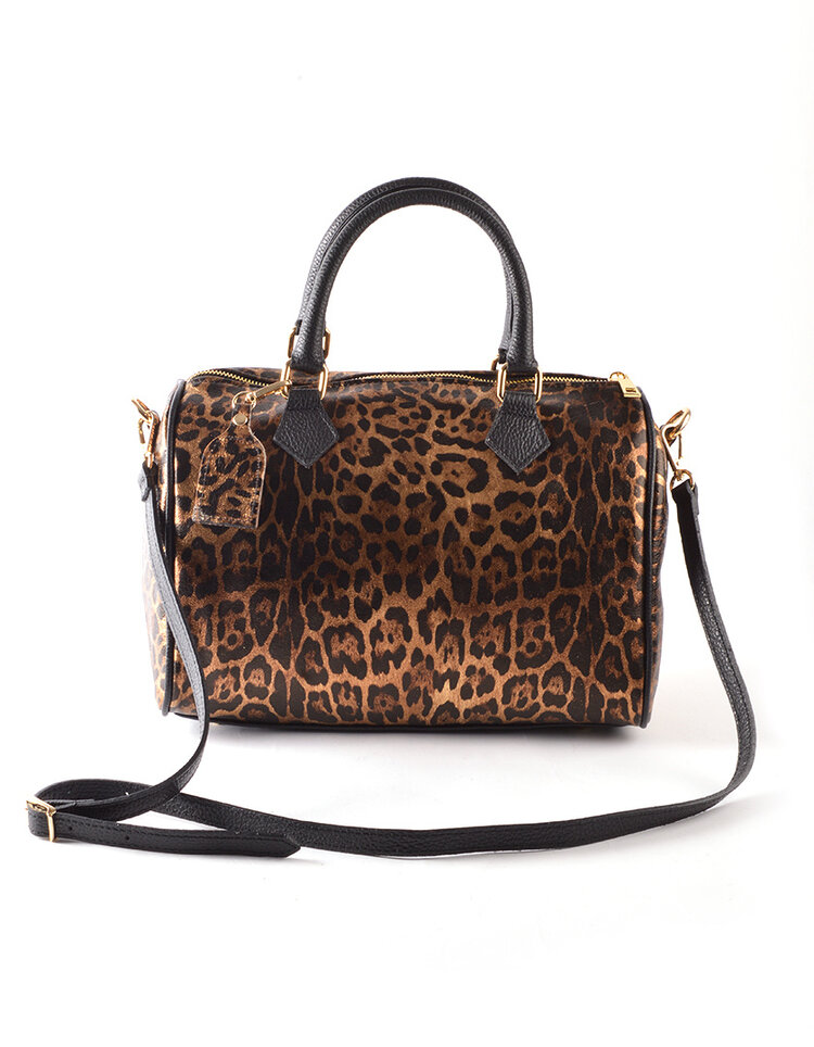 Giuliano Leather  Leder-Bowlingtasche | Metallic Leopard | 5528682