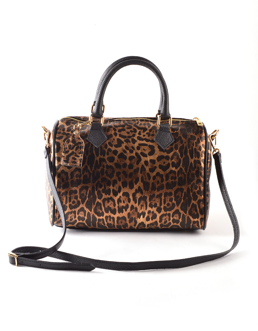 Giuliano Leather Lederen Bowlingtas | Metallic Panter| 5528682