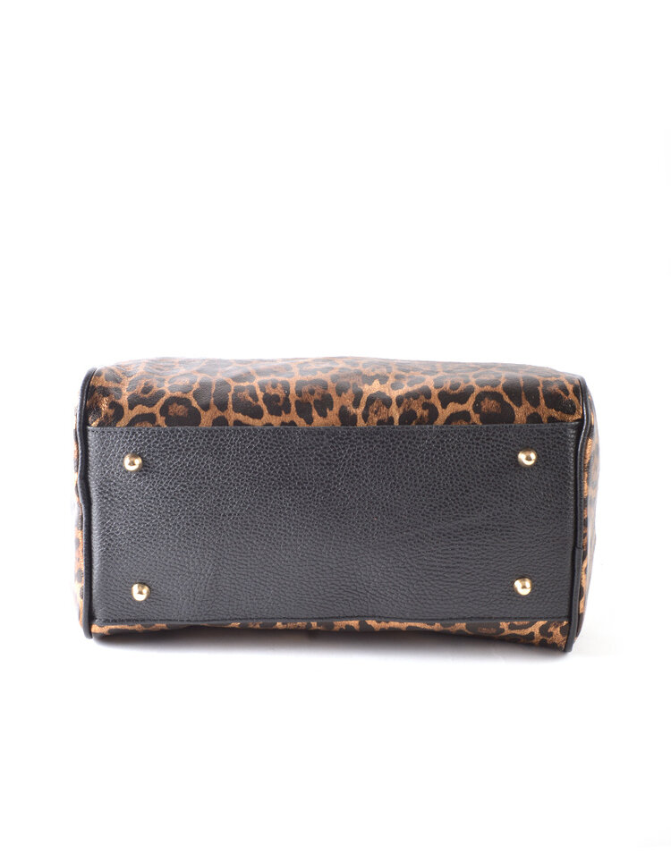 Giuliano Leather  Leder-Bowlingtasche | Metallic Leopard | 5528682