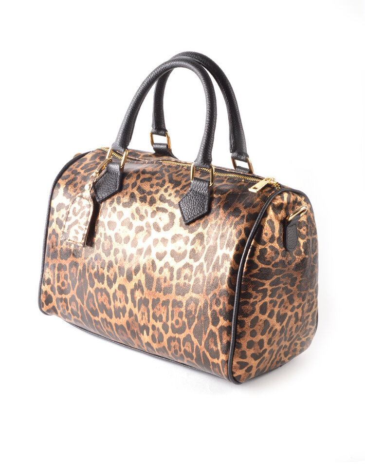 Giuliano Leather  Leder-Bowlingtasche | Metallic Leopard | 5528682