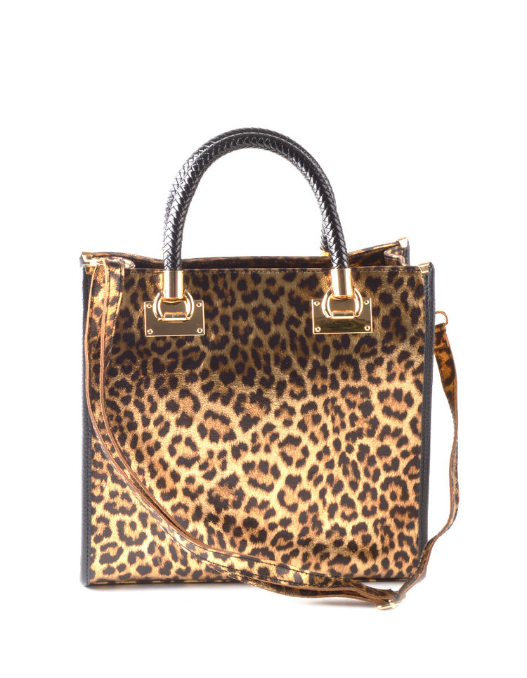 Giuliano Leather  Lederen Handtas | Metallic  Panter| 552992