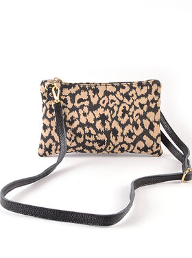 Giuliano Leather  Leder-Schultertasche | Leopard | 552996