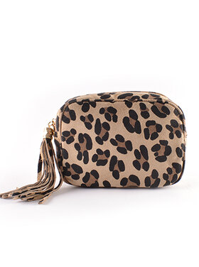 Giuliano Leather  Nubuk-Schultertasche | Leopard | 552971