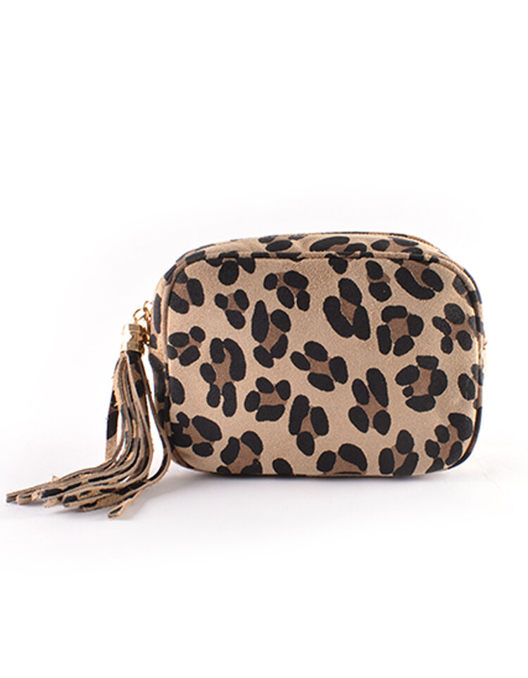 Giuliano Leather  Nubuck schoudertas | Panter | 552971