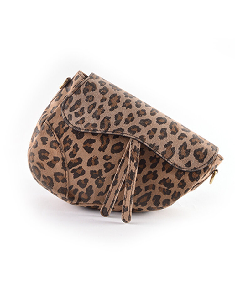 Giuliano Leather  Nubuk-Schultertasche | Leopard | 5525263