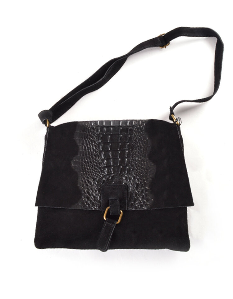 Giuliano Leather  Wildleder-Schultertasche Kroko | 552300