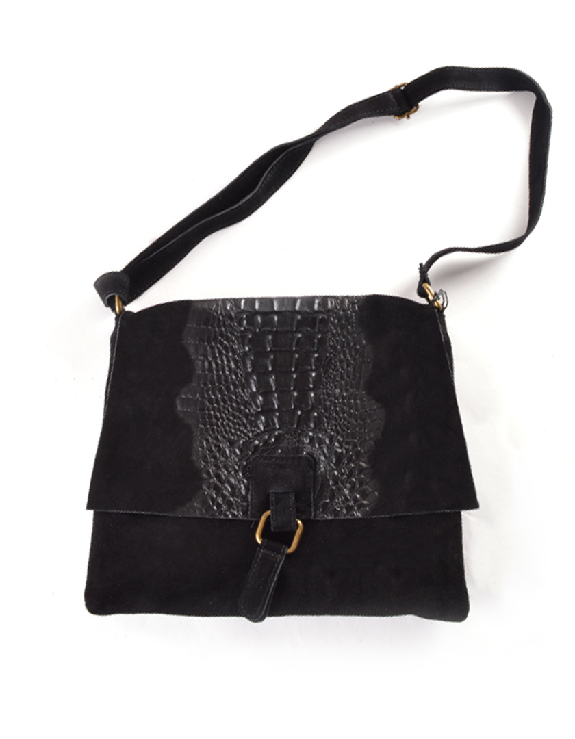Giuliano Leather Suede kroko schoudertas | 552300