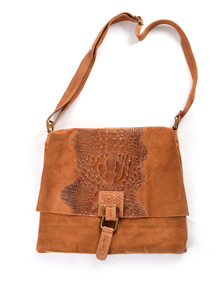 Giuliano Leather  Suede kroko schoudertas | 552300