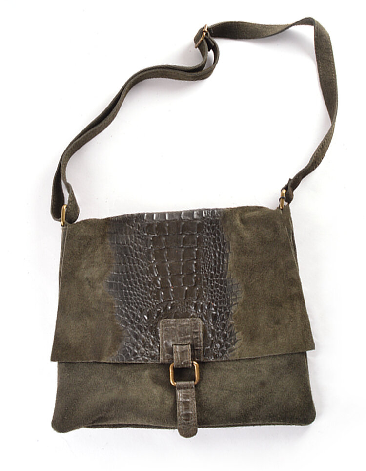 Giuliano Leather  Suede kroko schoudertas | 552300