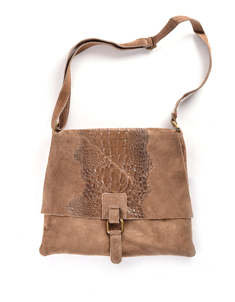 Giuliano Leather  Wildleder-Schultertasche Kroko | 552300