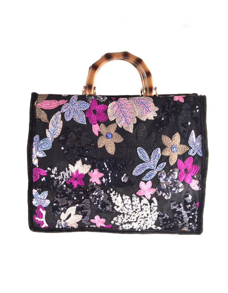 Kunstleder-Paillettenhandtasche | 80138