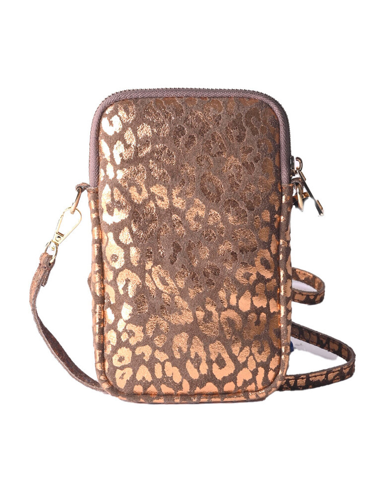 Giuliano Leather  Nubuck phonebag  | Metallic | 5527922