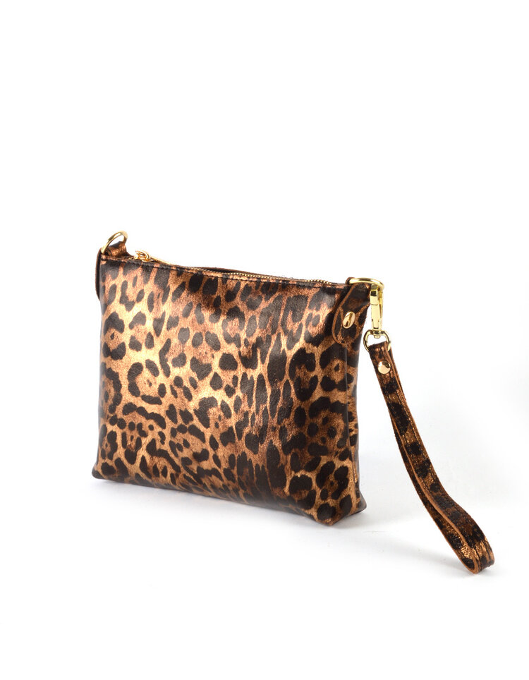 Giuliano Leather  Leather Panther Metallic Clutch | 5529731
