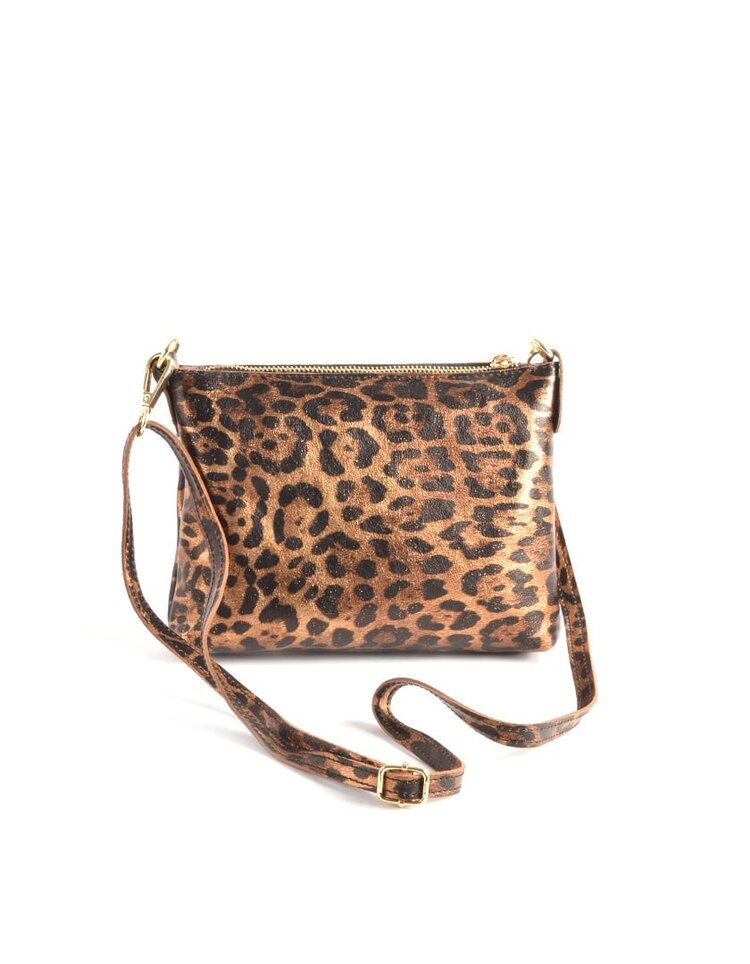 Giuliano Leather  Lederen Panter Metallic Clutch | 5529731