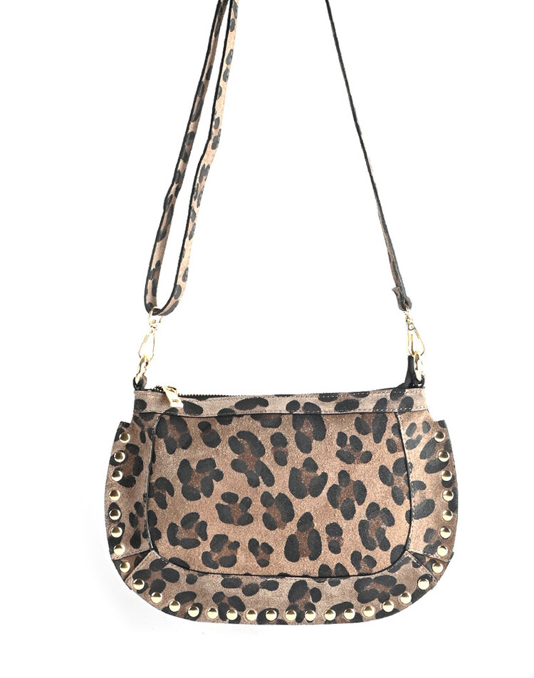 Giuliano Leather  Nubuck panter schoudertas | 552962