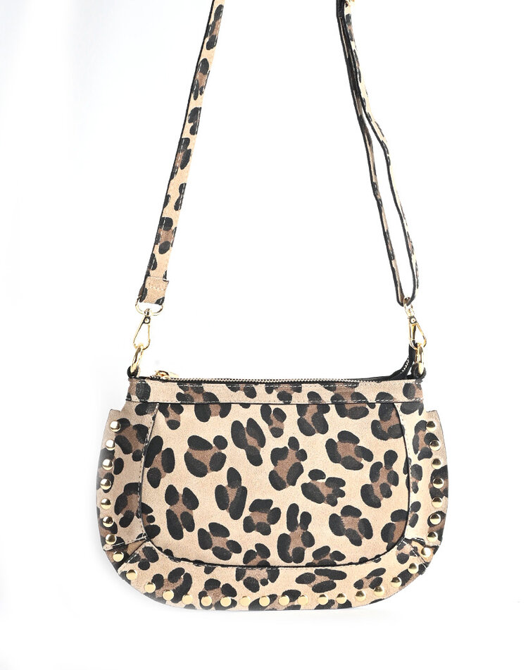 Giuliano Leather  Nubuk-Schultertasche Leopard | 552962