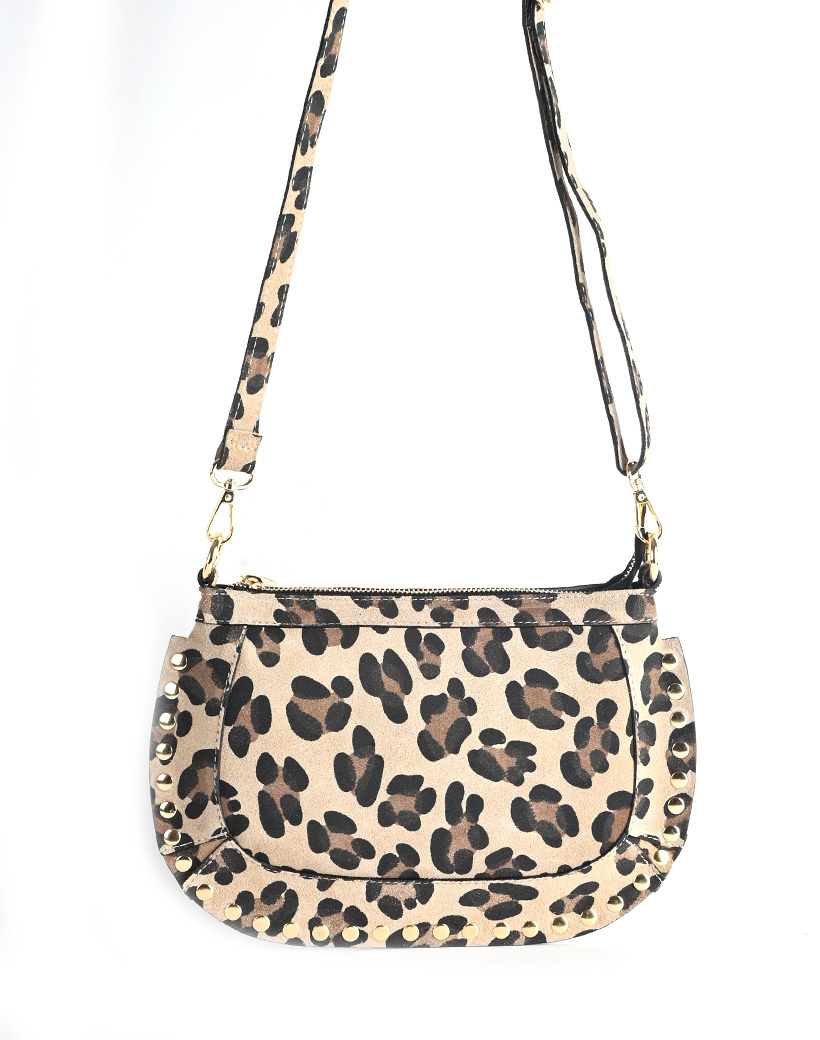 Giuliano Leather Nubuck panter schoudertas | 552962