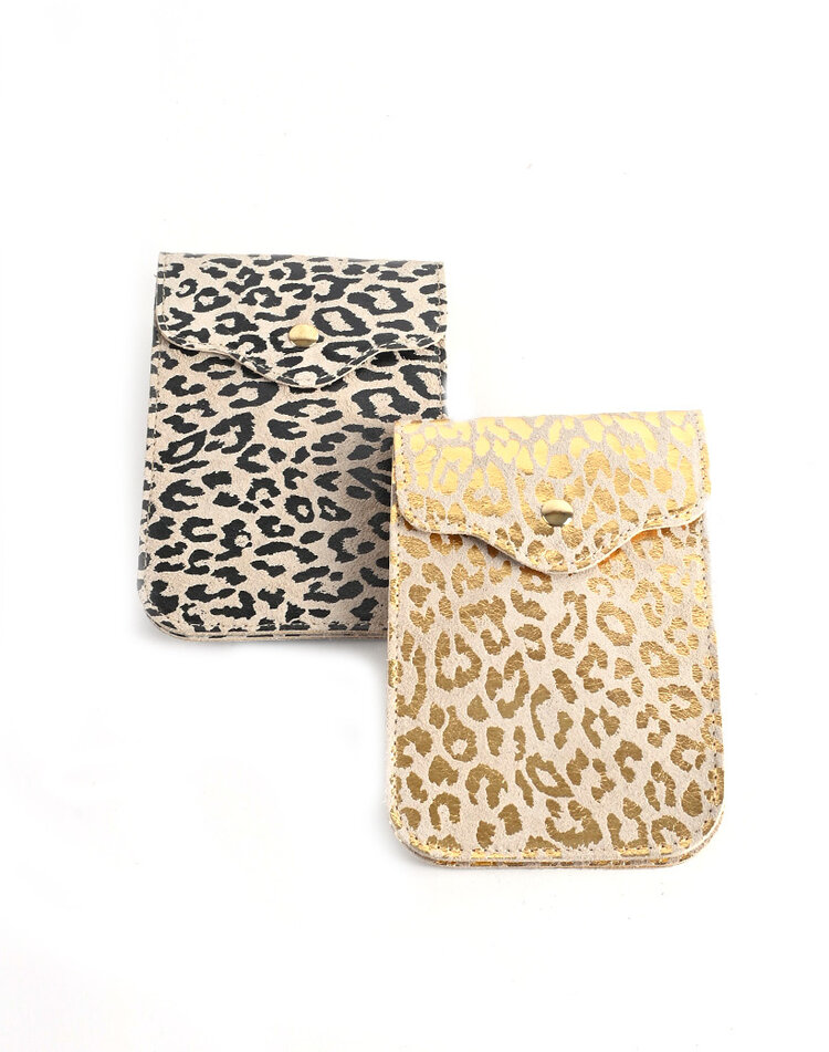 Giuliano Leather  Nubuck Schoudertasje | Telefoontasje | Panter | 552328