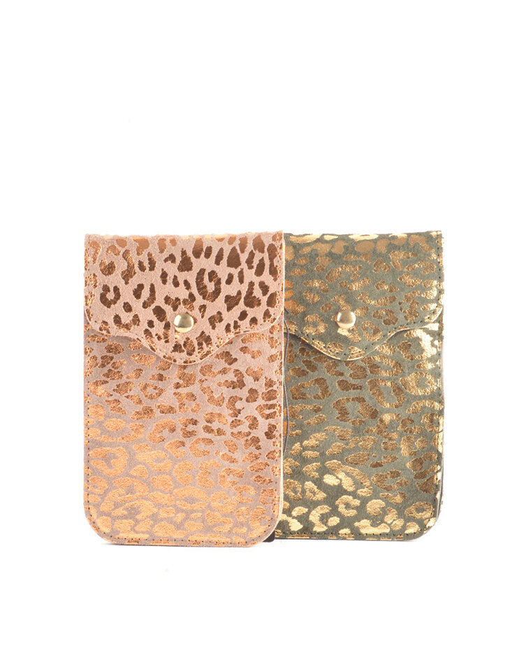 Giuliano Leather  Nubuck Schoudertasje | Telefoontasje | Panter | 552328