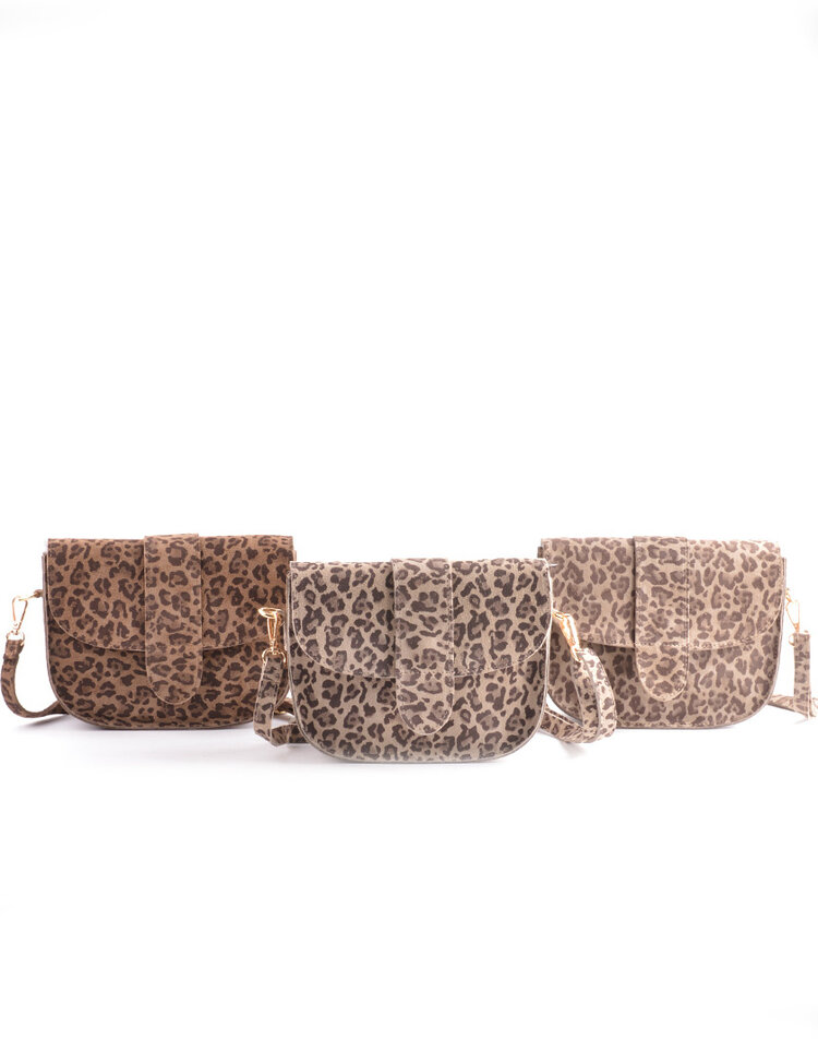 Nubuk-Schultertasche | Leopard | 552968