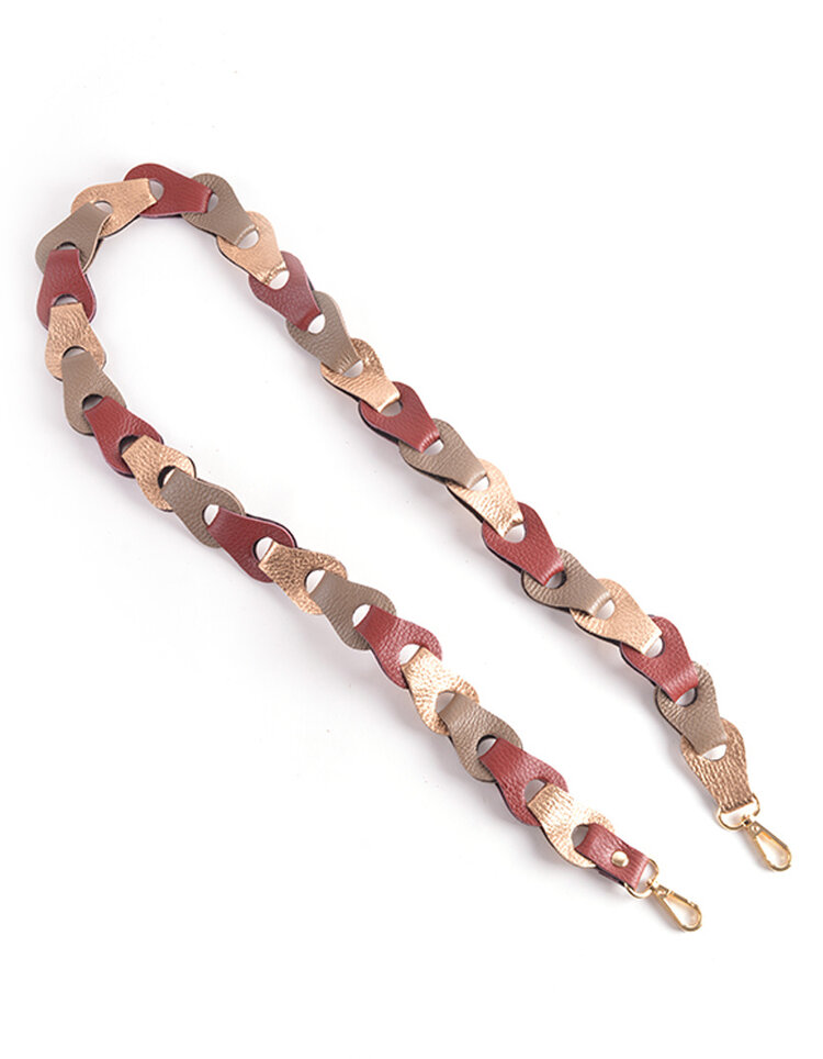 Giuliano Leather  Bagstrap braided metallic XL multicolors  | 5590902