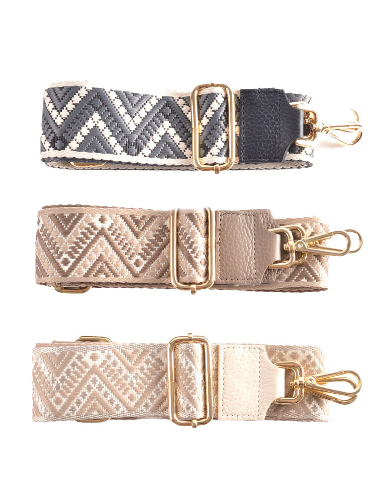 Giuliano Leather  Schouderband | Zig zag