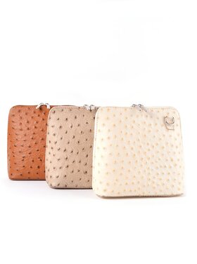 Leather shoulderbag | Ostrich design
