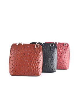 Lederen schoudertasje | Struisvogeldesign | 900086