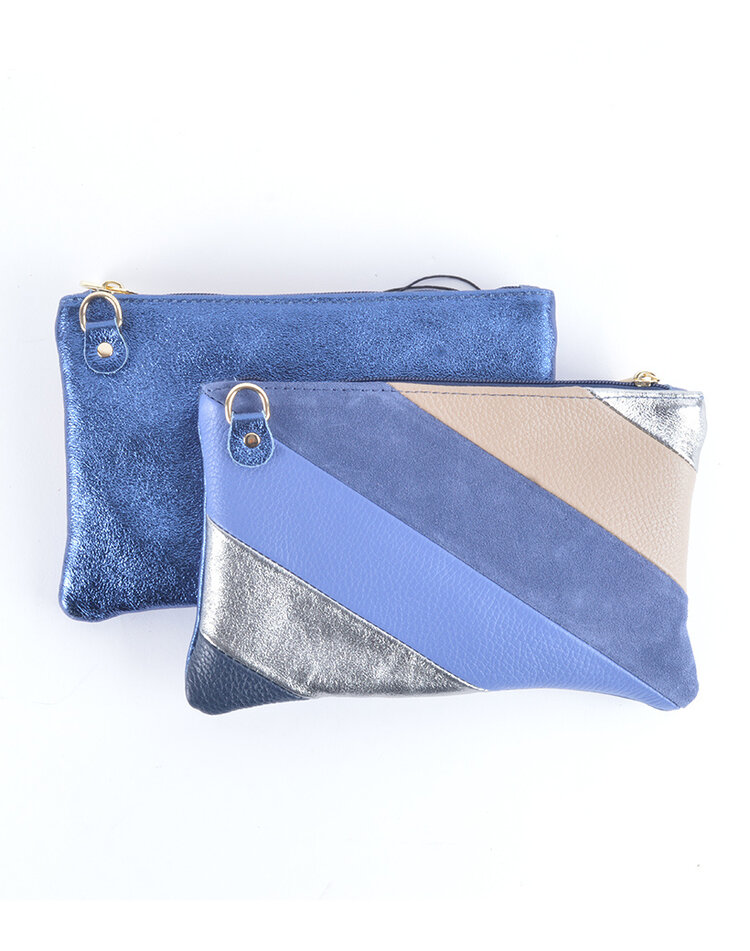 Giuliano Leather  Leather clutch |  shoulderbag - Rainbow  Metallic