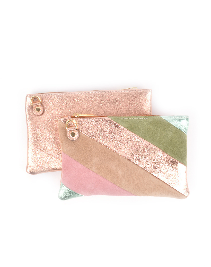 Giuliano Leather Lederen schoudertas - Rainbow Metallic, foto 6 van 6