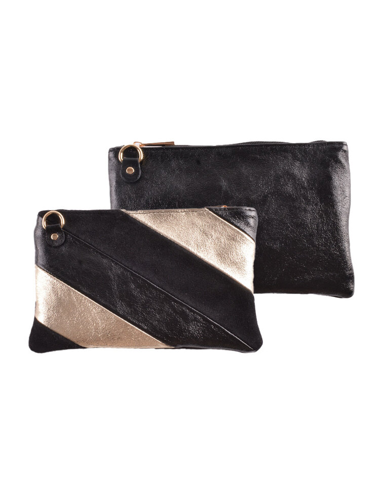 Giuliano Leather  Leather clutch |  shoulderbag - Rainbow  Metallic