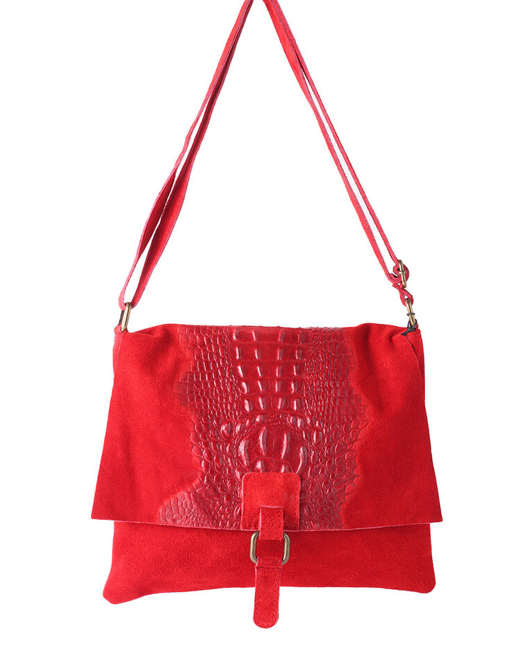 Giuliano Leather  Suede croco shoulderbag |  552300