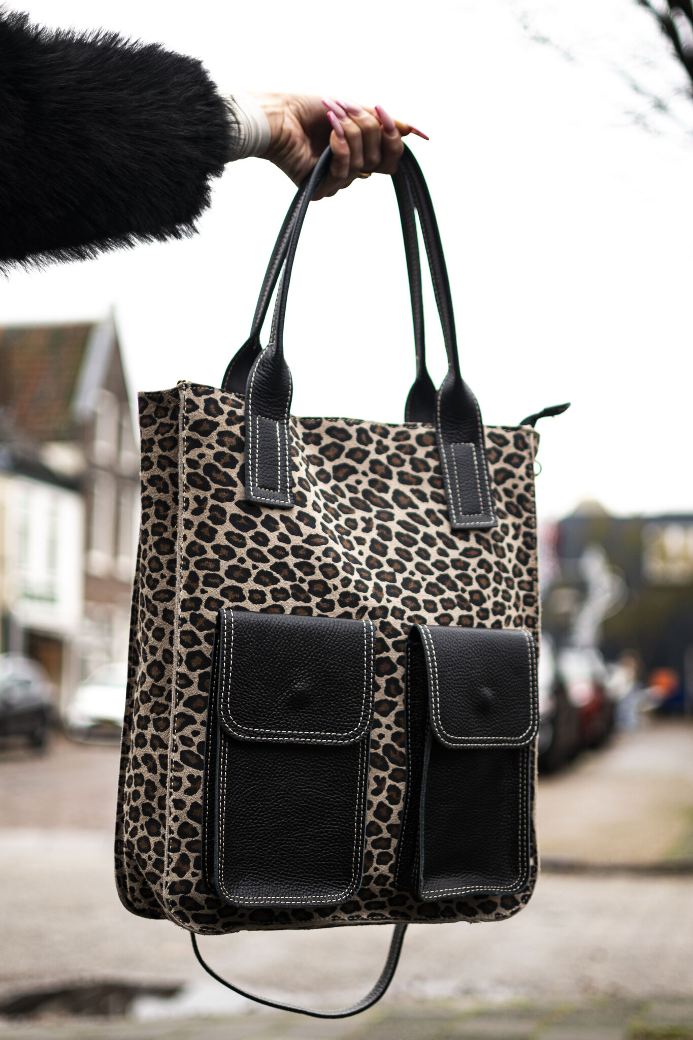 Giuliano Leather Lederen handtas | Panter | 552316, foto 3 van 4