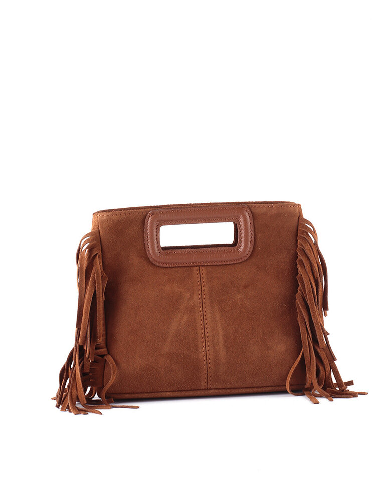 Wildleder-Schultertasche | Fransen | 552423 WILDLEDER