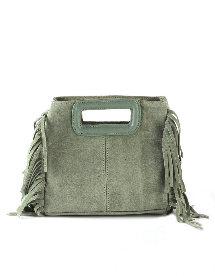 Wildleder-Schultertasche | Fransen | 552423 WILDLEDER